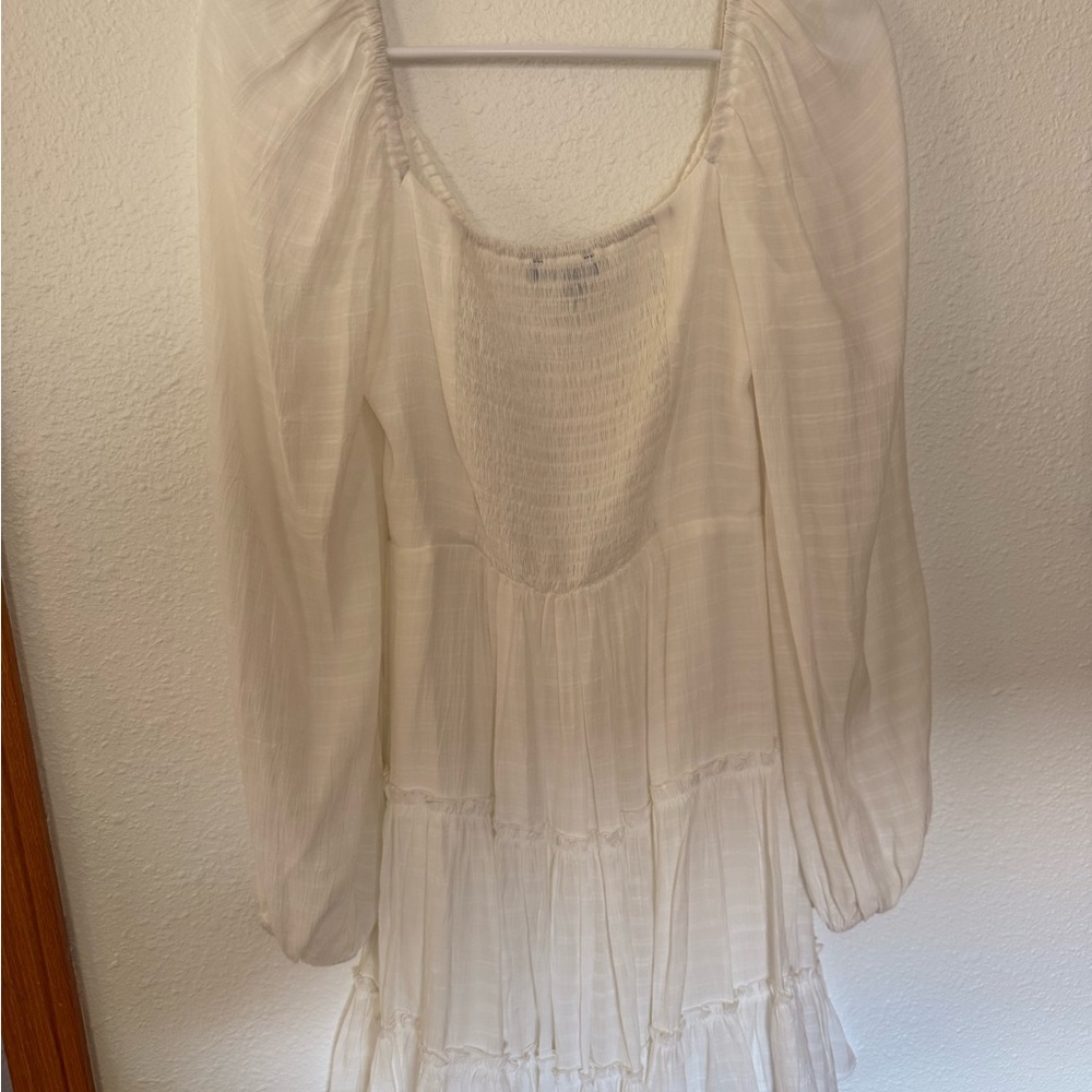 Lulu's White Ruffle Mini Dress - Picture 3 of 4